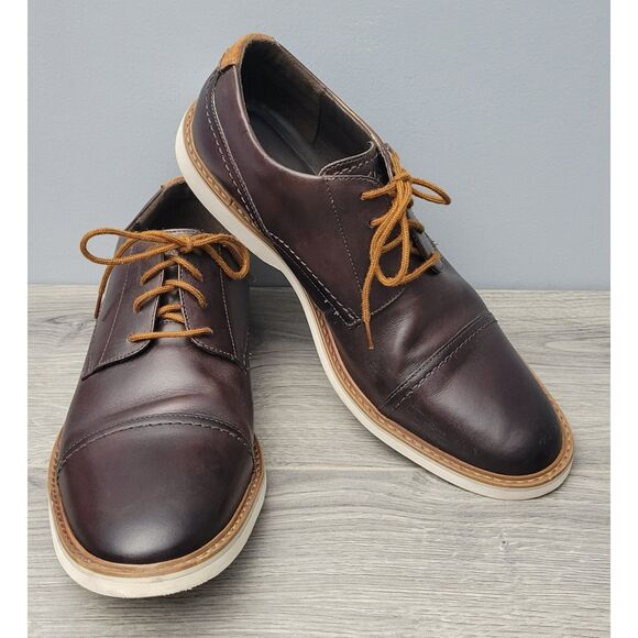 Clarks Atticus LT‎ Cap Dark Brown Leather Dress Shoes with Laces Mens US 13M - Picture 1 of 11